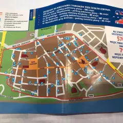 Mapa Torunia z zaznaczonymi parkingami i ulicami. Idealna do zwiedzania miasta z dziećmi.